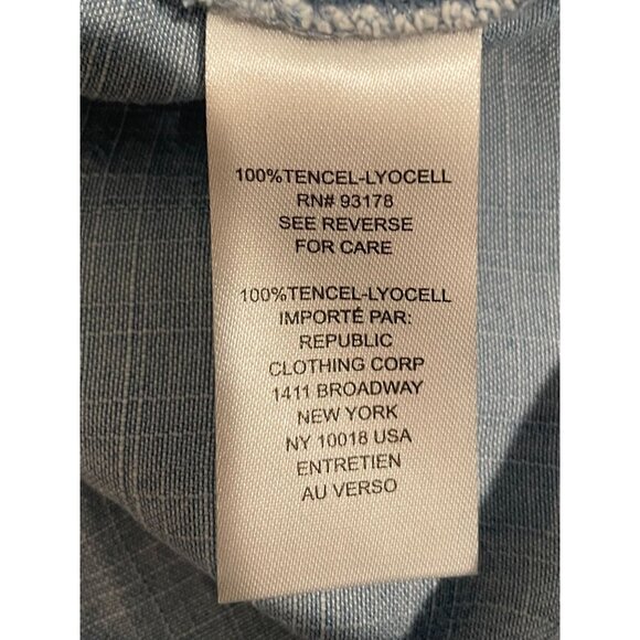 Workshop Republic Clothing Light Blue Tencel-Lyocell Button-Up Tunic Shirt - Picture 7 of 9